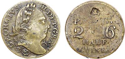 Лот №545,  Великобритания и Ирландия. Король Георг III (поздний портрет). Экзагий (1/2 гинеи) 1760-1820 гг.
