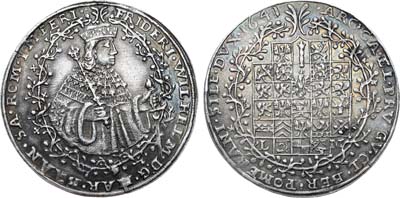 Лот №557,  Германия. Княжество Бранденбург-Пруссия. Князь Фридрих Вильгельм Великий. Рейхсталер 1641 года.