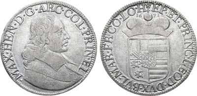Лот №582,  Епископство Льеж. Князь-епископ Максимилиан Генрих Баварский. Патагон 1671 года.