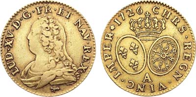 Лот №597,  Франция. Королевство. Король Людовиг XV. Луидор 1726 года.