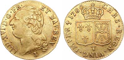 Лот №599,  Франция. Королевство. Король Людовиг XVI. Луидор 1786 года.