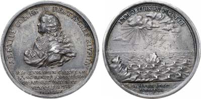 Лот №76, Коллекция. Медаль 1762 года. В честь заслуг графа А.П. Бестужева-Рюмина.