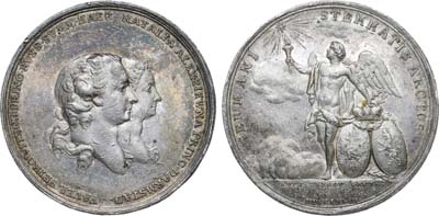 Лот №91, Коллекция. Медаль 1773 года. В память свадьбы Великого Князя Павла Петровича с принцессой Наталией Алексеевной.