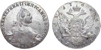 Лот №387, 1 рубль 1764 года. СПБ-ТI-ЯI.