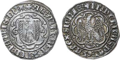 Лот №123,  Италия. Королевство Сицилия. Король Фридрих IV. Пьерреал 1355-1377 гг.