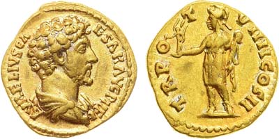 Лот №41,  Римская империя. Император Марк Аврелий. Ауреус 154-155 гг.