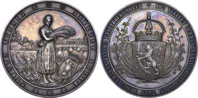 Лот №659, Медаль 1894 года. 10-ой выставки земледельческих продуктов в г. Ваза.