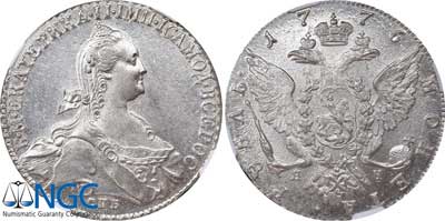 Лот №15, 1 рубль 1776 года. СПБ-ТИ-ЯЧ.