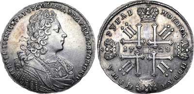 Лот №159, 1 рубль 1728 года.