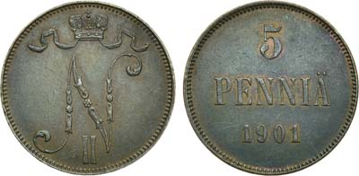 Артикул №22-00447, 5 пенни 1901 года.