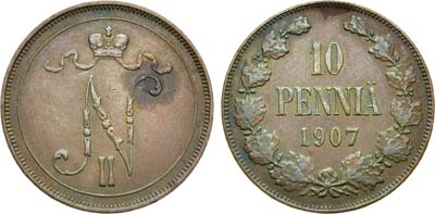 Артикул №22-00510, 10 пенни 1907 года.