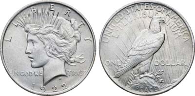 Артикул №22-07422,  США. 1 доллар 1922 года.