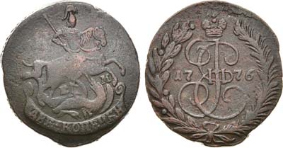 Артикул №22-10567, 2 копейки 1776 года. ЕМ.