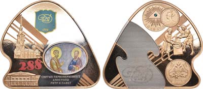 Артикул №22-31160, Жетон 2012 года. 288 лет Санкт-Петербургскому монетному двору.