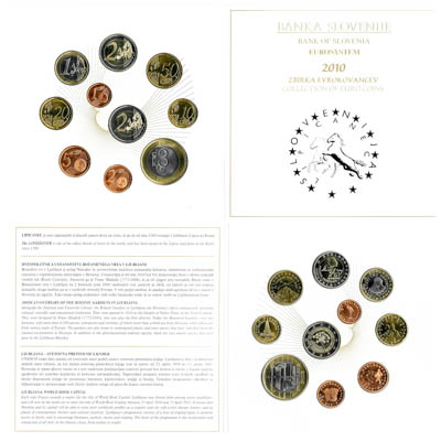 Артикул №24-03338,  Словения. Официальный годовой набор из 10 монет.