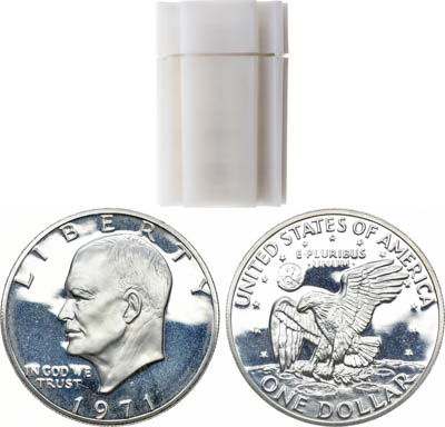Артикул №24-03346,  США. Сборный лот из 20 монет по 1 доллару 1971 года. Эйзехауэр.