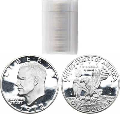 Артикул №24-03345,  США. Сборный лот из 20 монет по 1 доллару 1972 года. Эйзехауэр.