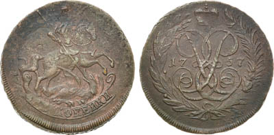 Артикул №23-16471, 2 копейки 1757 года.