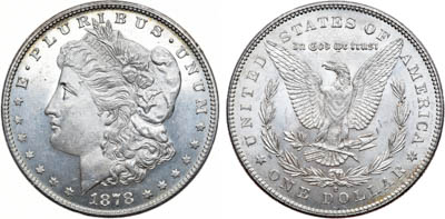 Артикул №24-22484,  США. 1 доллар 1878 года. MORGAN DOLLAR.