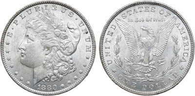 Артикул №24-22485,  США. 1 доллар 1880 года. MORGAN DOLLAR.