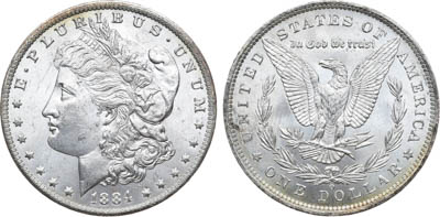 Артикул №24-22486,  США. 1 доллар 1884 года. MORGAN DOLLAR.