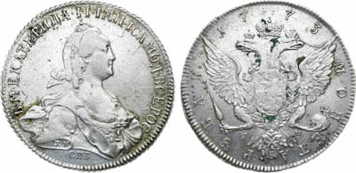 Артикул №24-16226, 1 рубль 1773 года. СПБ-ТИ-ЯЧ.