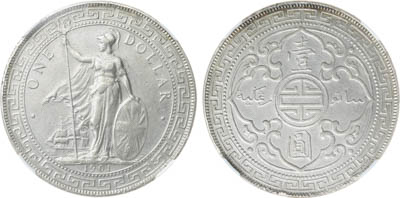 Артикул №25-19193,  Великобритания. Королева Виктория. Торговый доллар 1901 года. В слабе ННР XF DETAILS.