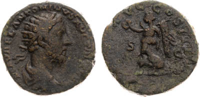 Артикул №25-19256,  Римская империя. Император Марк Аврелий. Дупондий 179 года.
