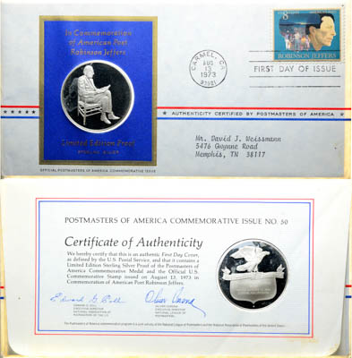 Артикул №25-19267,  США. Медаль 1973 года. Робинсон Джефферс.