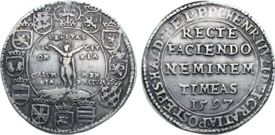 Артикул №25-19433,  Германия. Княжество Брауншвейг-Вольфенбюттель. Герцог Генрих Юлиус. Талер 1597 года. (Правдивый талер).