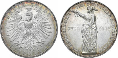 Артикул №25-12723,  Германия. Вольный имперский город Франкфурт. Талер 1862 года. В память стрелкового фестиваля.