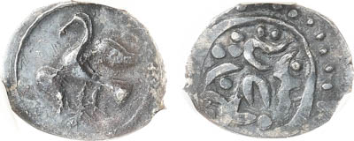 Артикул №25-19684,  Великое Княжество Московское. Коломна. Великий Князь Василий Дмитриевич. Денга 1412-1420 гг. В слабе ННР XF.