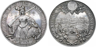 Артикул №25-25372,  Германия. Империя. Медаль 1894 года. Стрелковый фестиваль в Майнце.