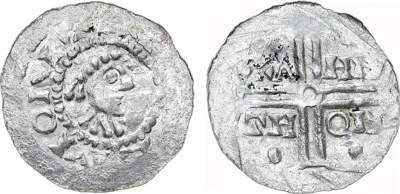 Лот №25-46084,  Германия. Земля Восточная Фризия. Город Эмден. Граф Герман I фон Кальвелаге. Денарий (пфенниг) 1020-1051 гг.