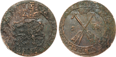 Лот №25-46088,  Швеция. Королевство. Король Густав II Адольф. 1 эре 1627 года.