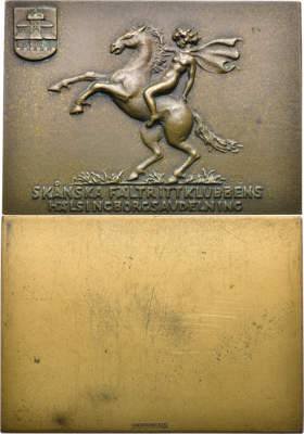 Артикул №26-00622,  Швеция. Плакета. Клуб верховой езды, отделение в Хельсингсборге.